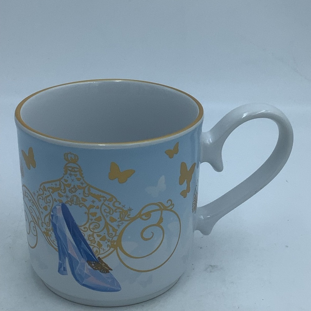 Disney Store Cinderella Glass Slipper and Gold Coach  Mug